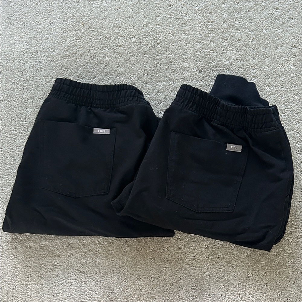 Figs Black Track Pants & Joggers